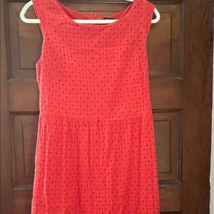 Coral eyelet dress